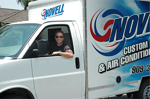 Owner Mike Novell in truck